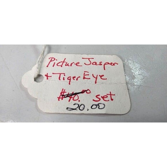 Picture Jasper Fringe with Tiger's Eye Beaded Necklace & Earring Set Handmade - Picture 7 of 7